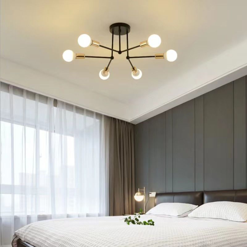 Sputnik Flush Mount Fixture Contemporary Metal Ceiling Light