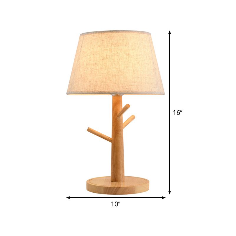 1 tête de chevet à tambour effilé lampe de lecture de tissu contemporain Livre Light in Wood