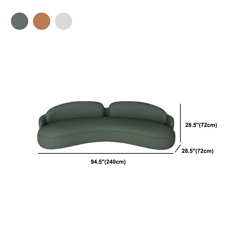 28.34" Wide Faux Leather Curved Sofa Contemporary Armless Sofa for Living Room