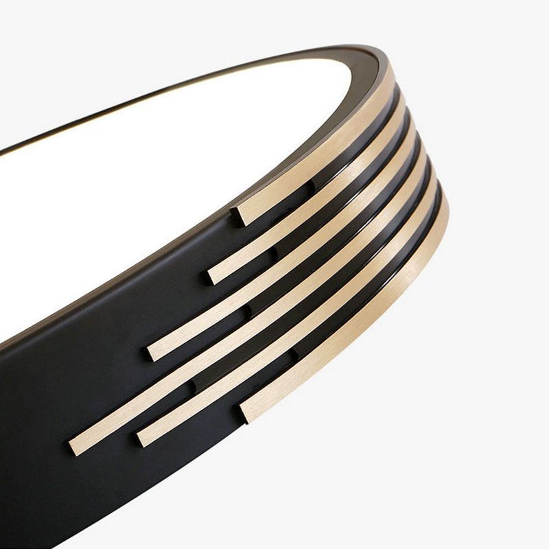 1-flammige, schwarze, bündige Deckenleuchte, runde, moderne Aluminium-Unterputzleuchte