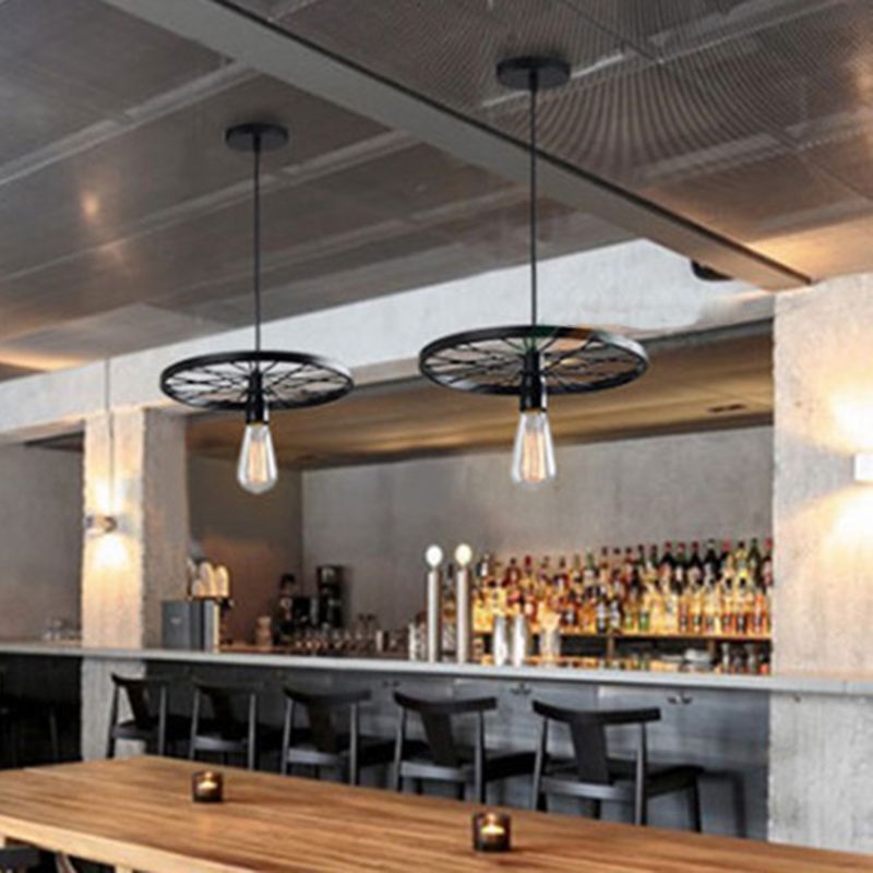 Bare Bulb Hanging Pendant Light Industrial Metal Pendant Lighting for Restaurant