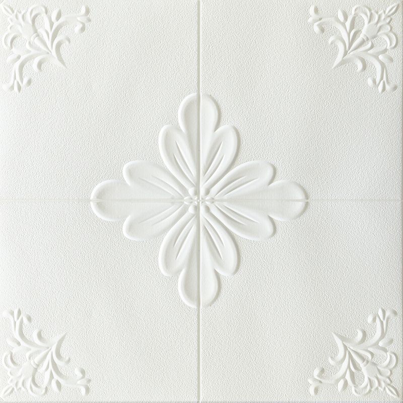 Indoor Home Wall Paneling 3D Floral Print Peel and Stick Waterproof Wall Panel