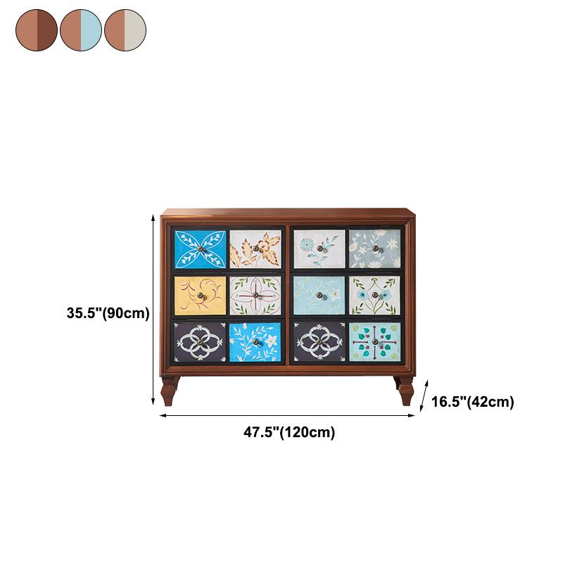 Wooden Storage Chest Modern Style Bedroom Storage Chest Dresser in White and Brown