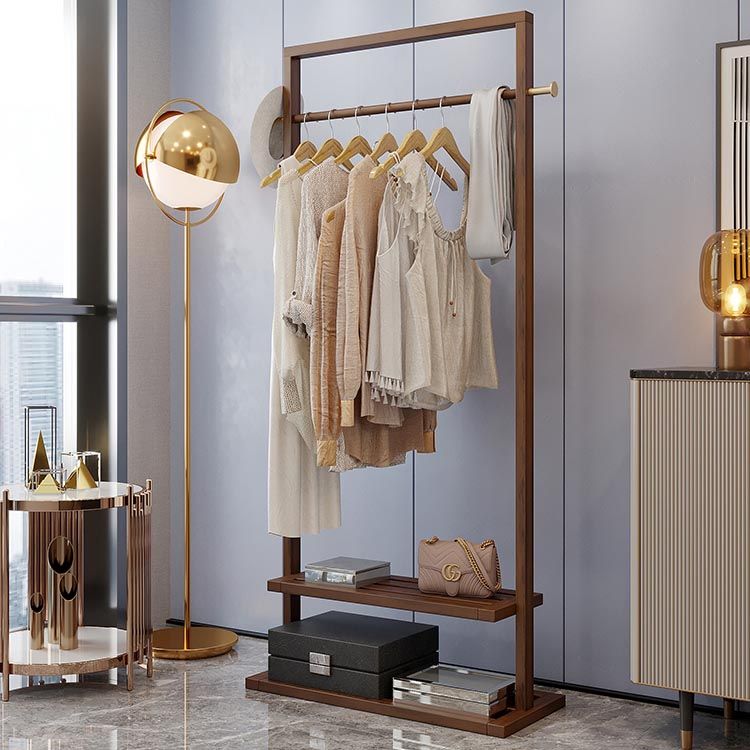 Contemporary Bedroom Armoire Solid Wood Storage Cabinet with Shelves