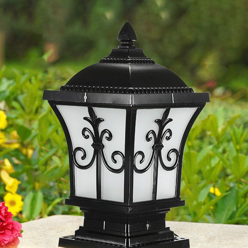 Black Outdoor Lights Waterproof Square Pillar Lamp for Garden
