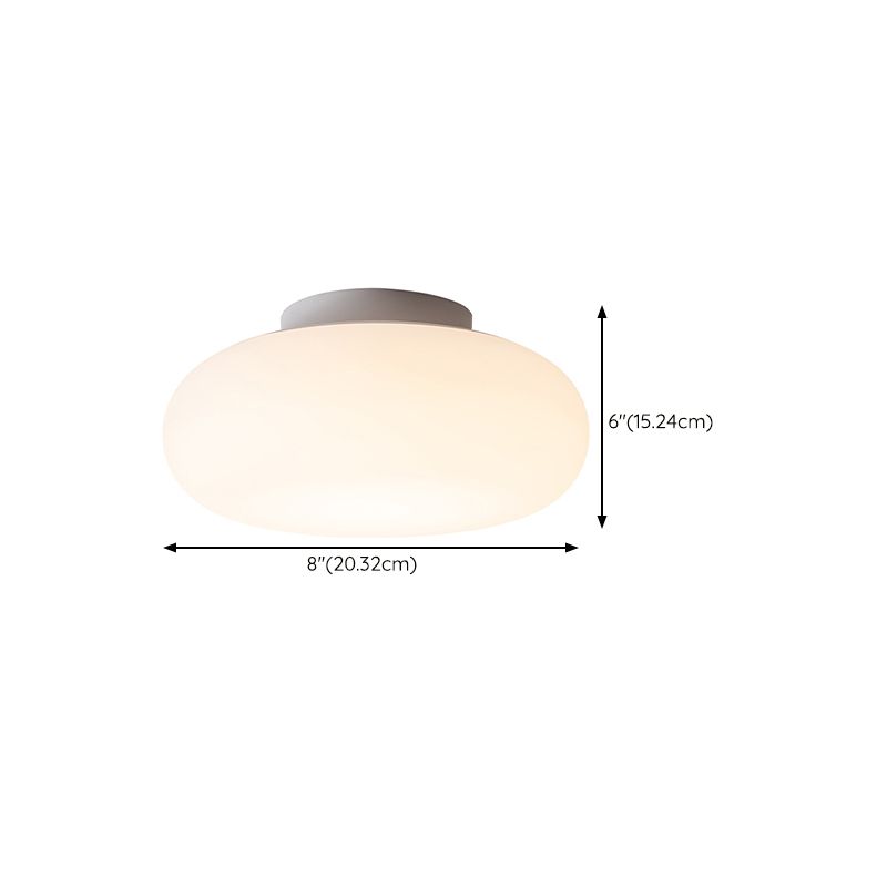 Single White Modernism Flush Mount Lighting LED Ceiling Light for Foyer