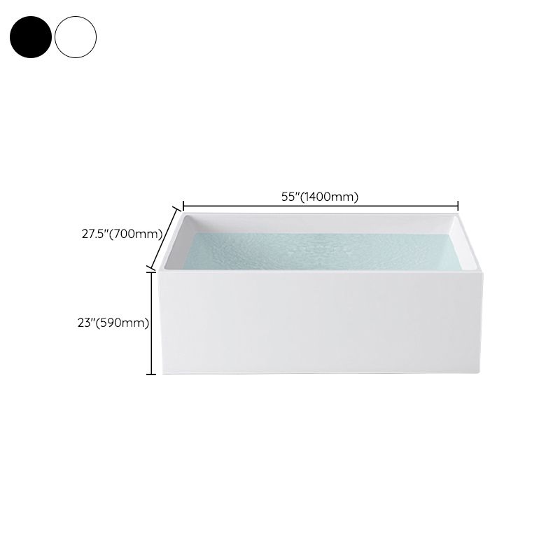 Modern Rectangle Acrylic Bathtub Back to Wall with Drain Bath Tub
