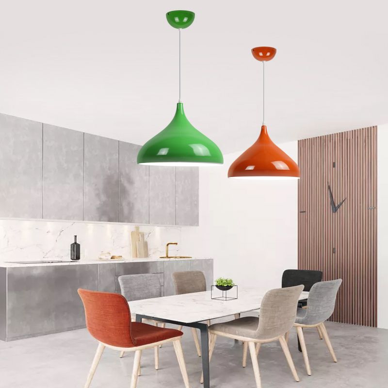 1 Light Onion Pendant Lighting Retro Industrial Style Metal Pendant Ceiling Lights for Restaurant