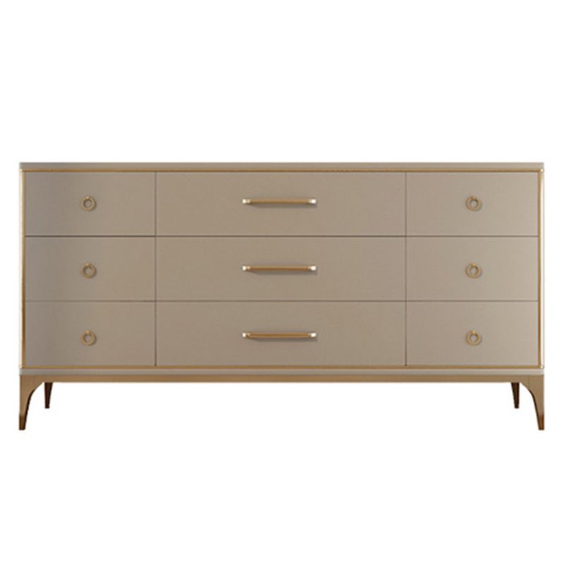 Classic Glam Horizontal Double Dresser Wood Storage Chest Dresser for Bedroom