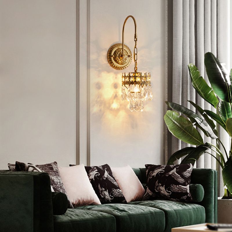 Crystal Geometric Shape Wall Sconce Modern Style 1 Light Wall Light Sconce