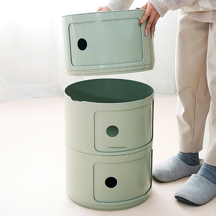 Plastic Nightstand Or End Table, Modern 2/3/4-Door Bedside Cabinet