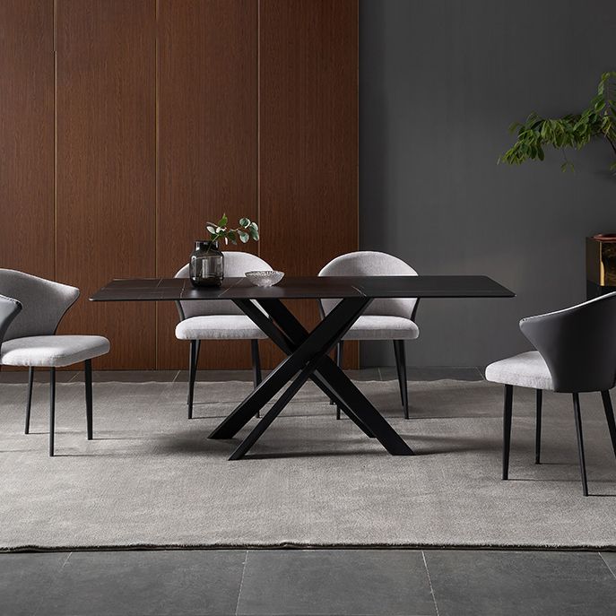 1/2/5/7 Pieces Dining Chairs Set  Black Sintered Stone Dining Table Set for Home