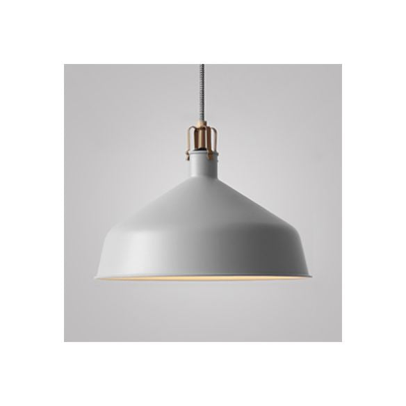 8,5 "/13" W gewölbte Metallanhänger Beleuchtung Industrial Style 1 Light Ess Room Hanging Lamp mit verstellbarer Kabel in Grau/Rosa