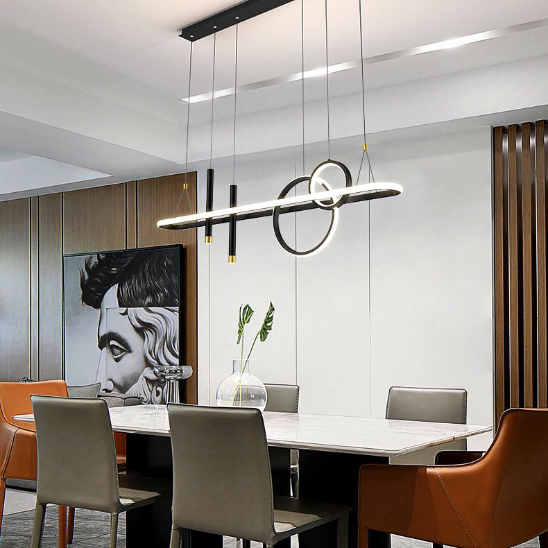 Modern Straight Bars Chandelier Lighting Fixtures Metal Chandelier Lamp