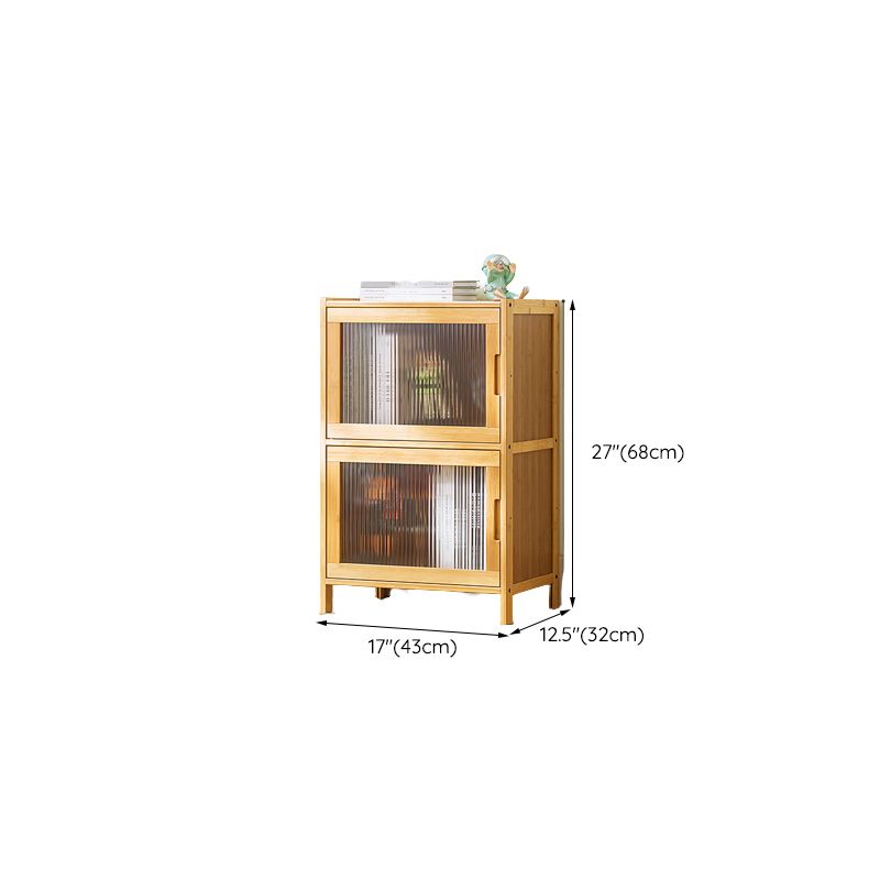 Scandinavian Accent Cabinet with Grooves Doors and Straight Legs