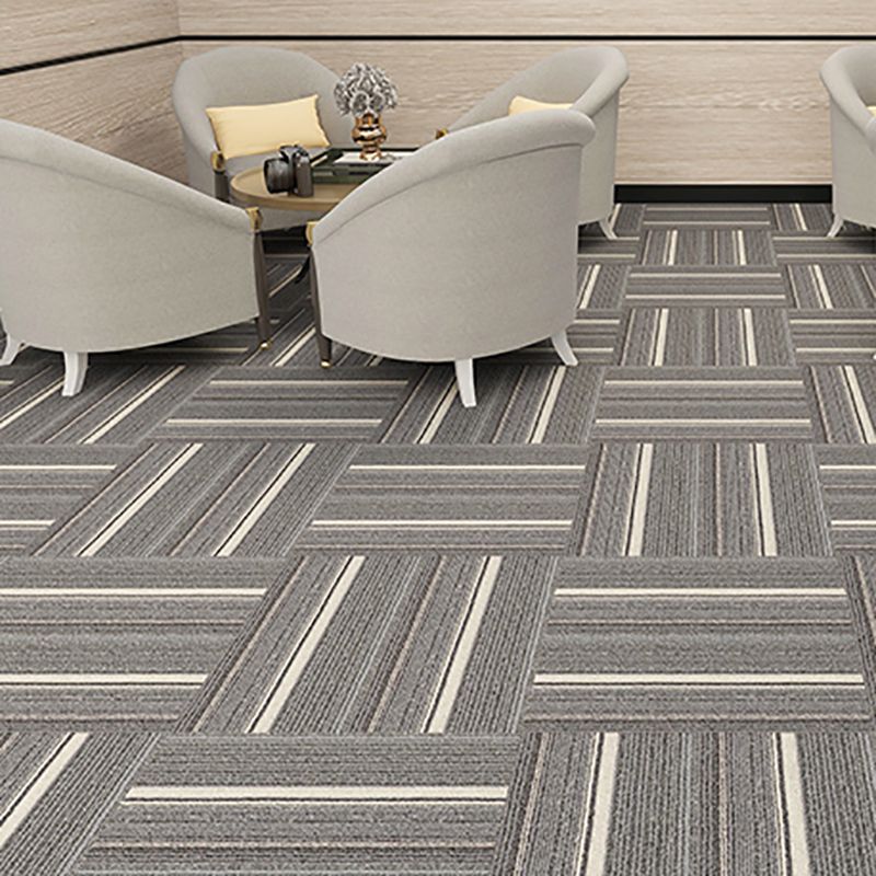 Modern Carpet Tiles Level Loop Adhesive Tabs Fade Resistant Tiles and Carpet