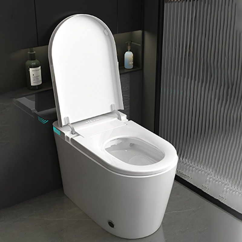 Contemporary 17.32" H White Electronic Toilet Elongated Floor Standing Bidet