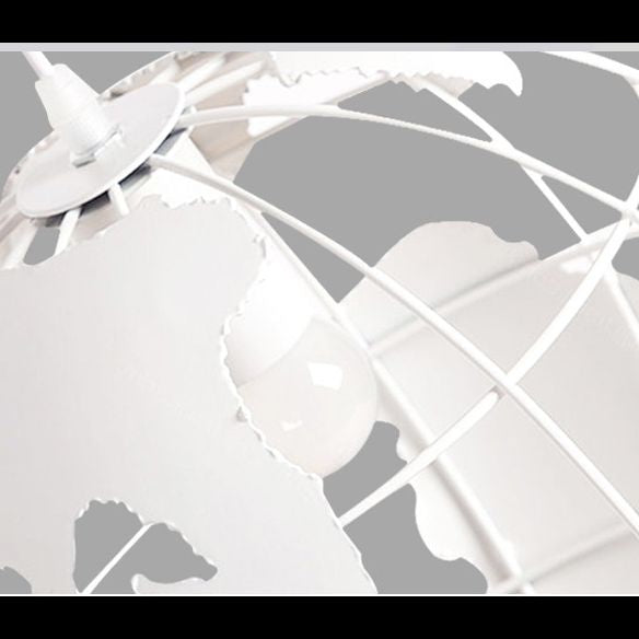 Industrial Orb Single Pendant Light Globe Metal Cage Shade Hanging Lamp for Living Room