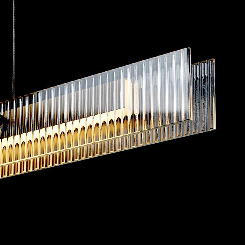 1 Light Glass Linear Hanging Lamp Kit Modern Hanging Island Lights