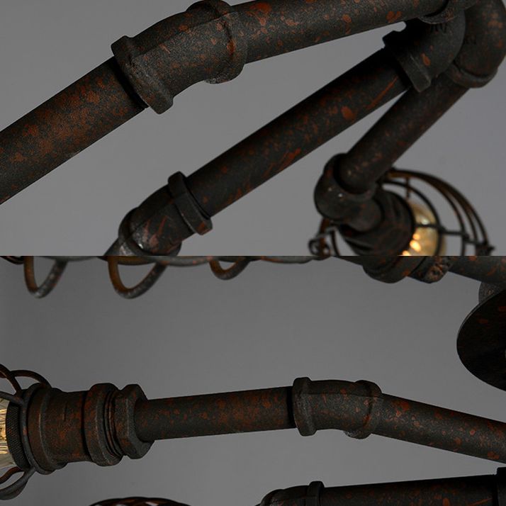 Luminaires semi-affleurants à tuyau torsadé Steampunk plafonniers semi-affleurants en métal pour bar