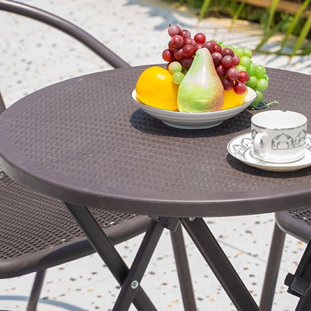 Industrial Dining Table Glass Clear Rust Resistant Patio Table