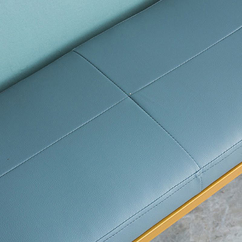 Contemporary Upholstered Seating Bench Bedroom Ottoman Bench in Blue with Legs