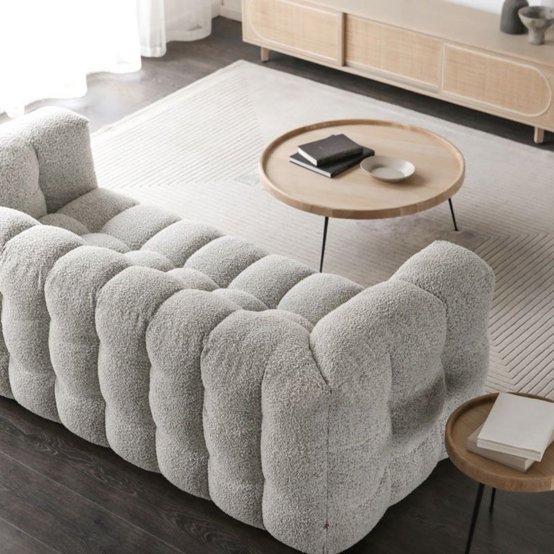 Pillow Sewn Back Sofa Contemporary Tuxedo Arm Wool - 40.16" D