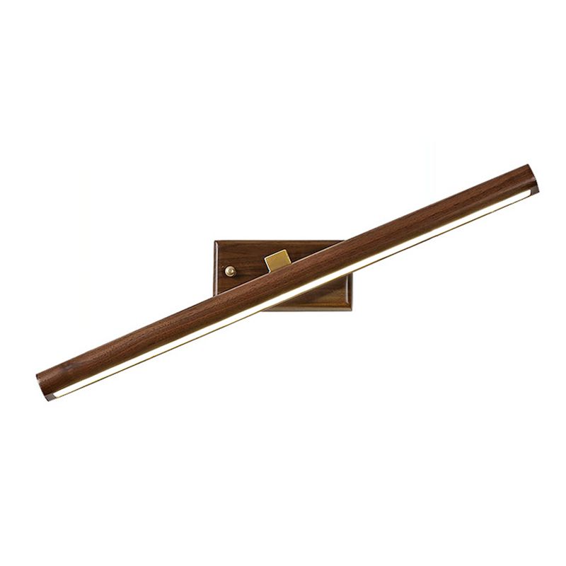 Modern Linear Vanity Sconce Lights Wood 1-Light Wall Lighting Fixture for Bathroom