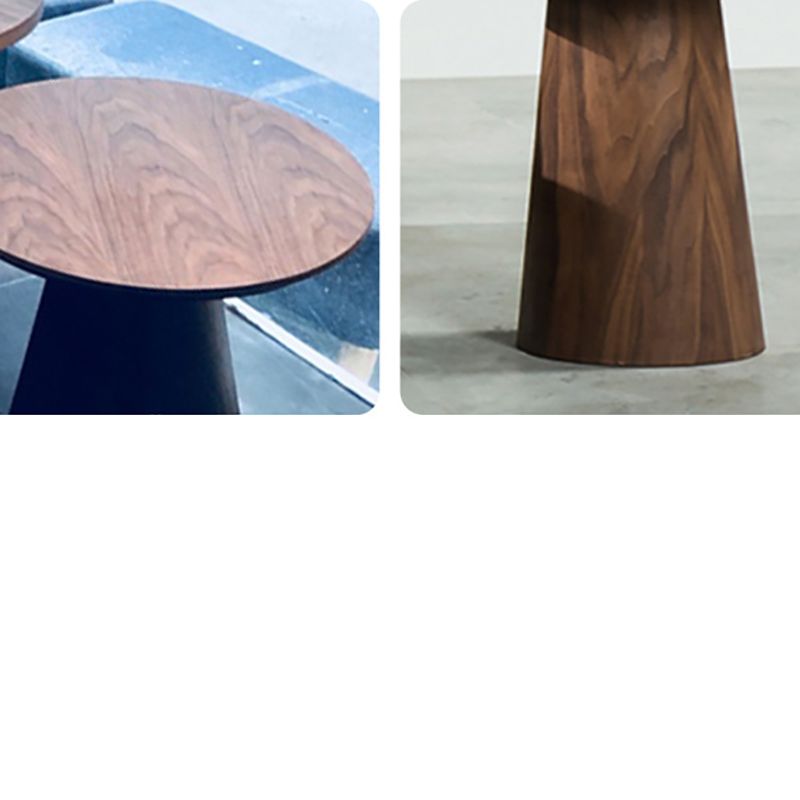 End Table Solid Wood Pedestal Round Scandinavian Living Room Side Table