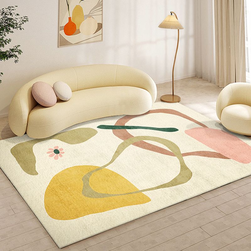 Color Block Carpet Polyster Rug Stain Resistant Indoor Rug for Living Room