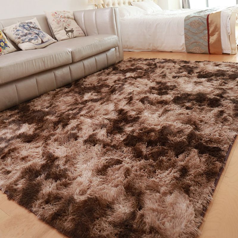 Multicolored Trendy Tie-dyed Area Rug Natural Soft Shag Indoor Rug Polyester Non-Slip Backing Carpet for Living Room
