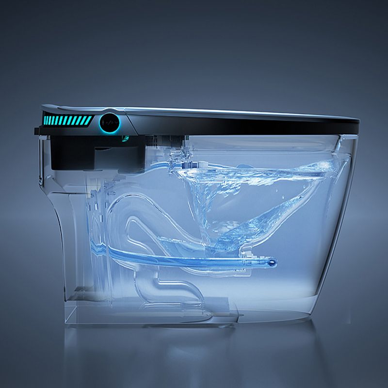 Contemporary Ceramic Flush Toilet Heated Seat Included Toilet Bowl for Washroom