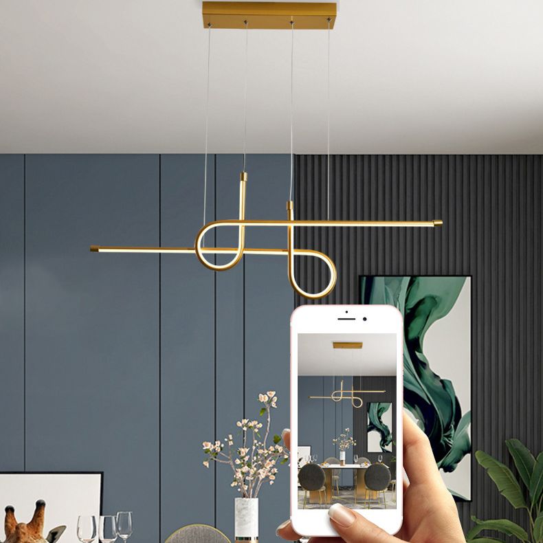 Modern Simplicity LED Island Light Linear 2-Light Pendant Light with Silicone Shade