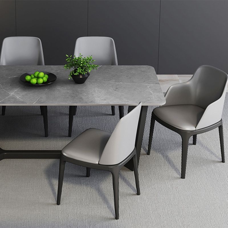 Grey Designer 1/2/5/6/7 Pieces Dining Table Set Rectangle Stone Dinette Set