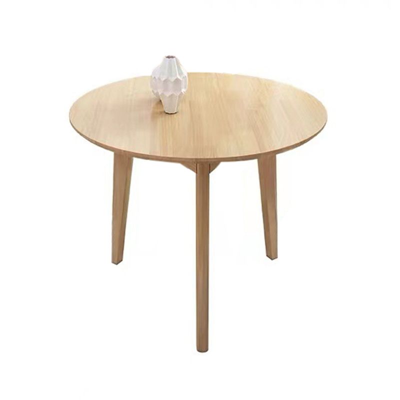 Oak Round Dining Table 4 Legs Dining Table in Natural and Walnut