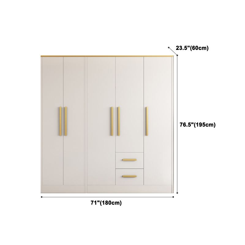 White Wardrobe Cabinet Contemporary Engineered Wood Wardrobe Armoire
