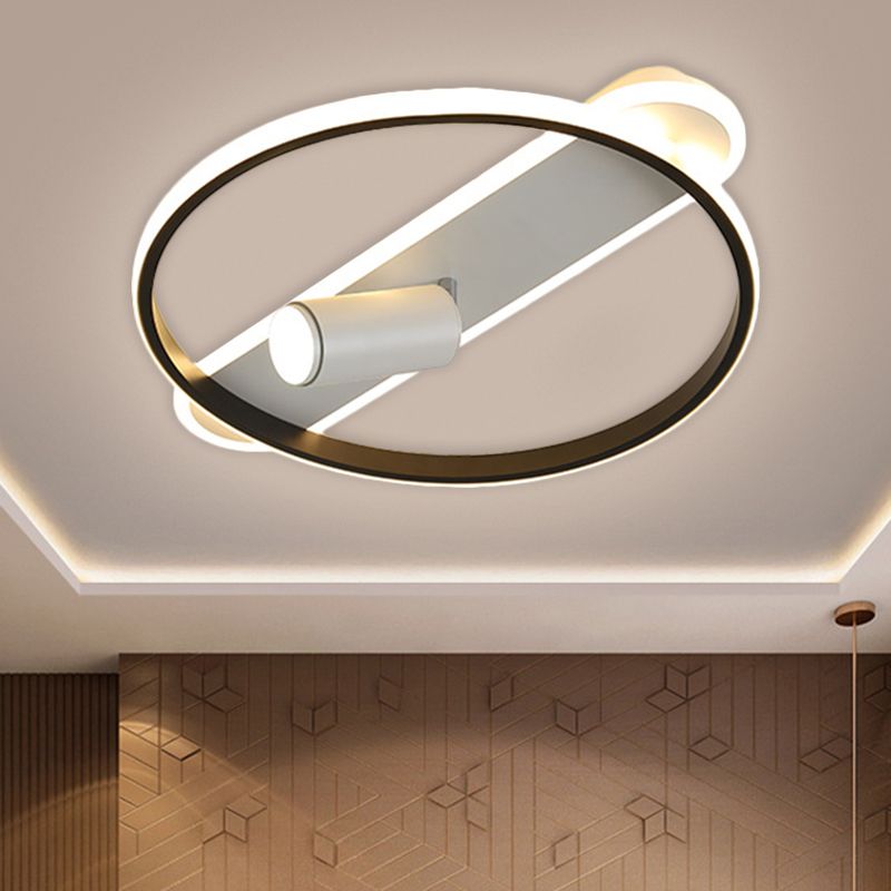 Hoop negro con diseño de focos y oblong integrado Hyundai LED Metal top light, cálido / blanco