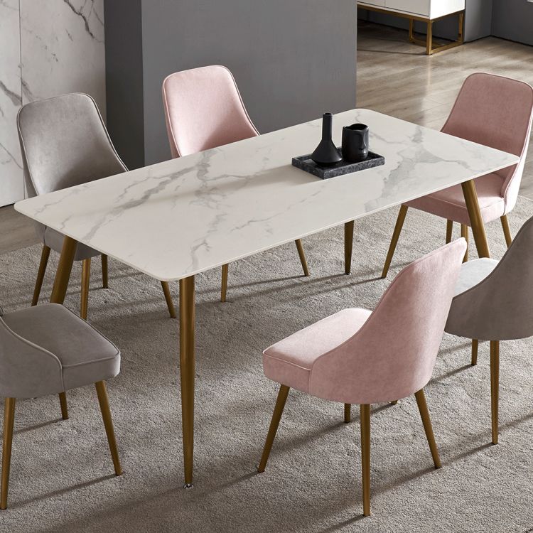 Chaises de salle à manger en métal de style contemporain, chaises sans bras Parsons pour cuisine