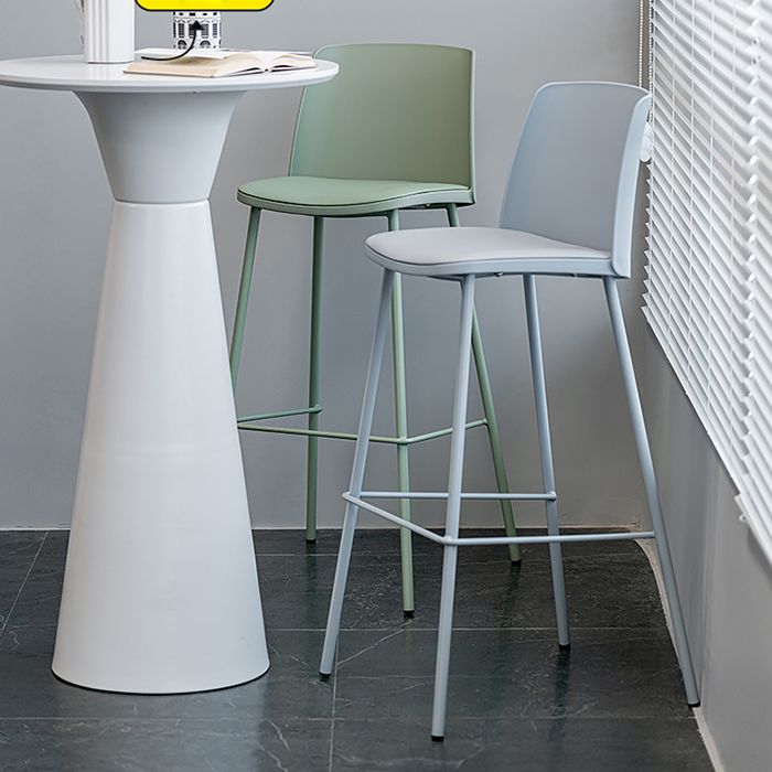 Nordic Bar-stool Plastic Counter Bar Stool with Metal Legs for Home
