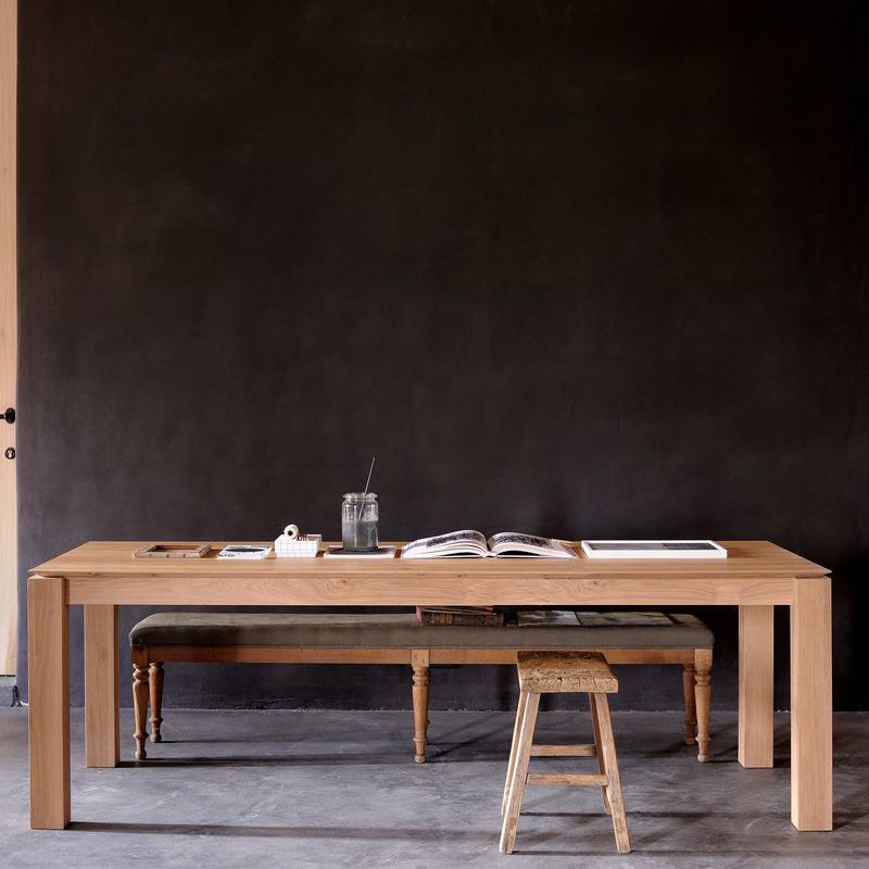 Rectangle Pine Wood Table for Restaurant Modern Dining Table with 4 Legs