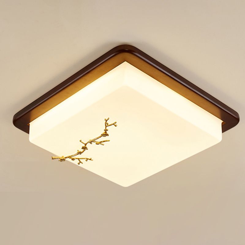 Moderne stijl houten LED-inbouwlamp Woonkamer plafondmontage met 1 licht