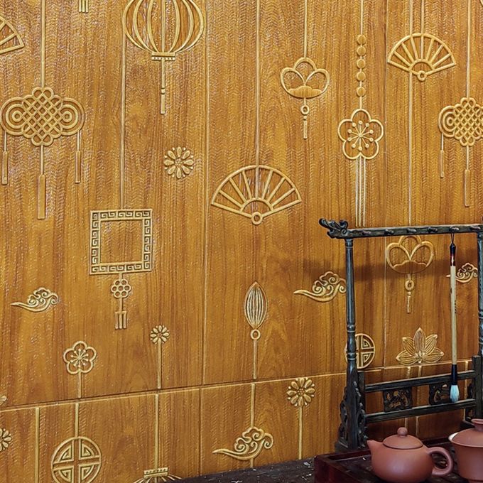 Contemporary Wall Panels Peel and Stick Waterproof Cartoon 3D Print Wall Paneling