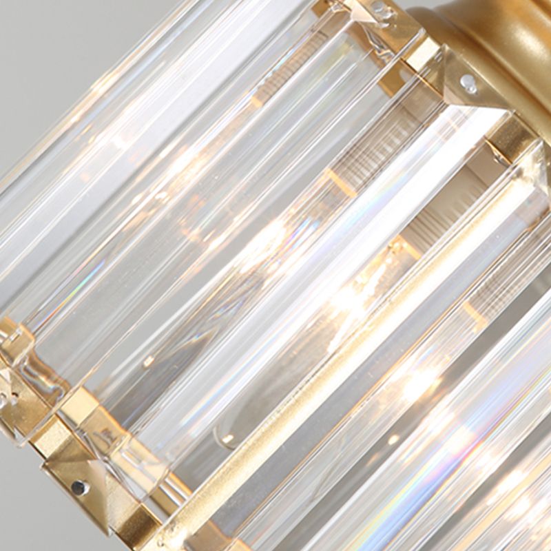 Modern Simple Island Pendant Cylinder Crystal Shade Island Light for Restaurant