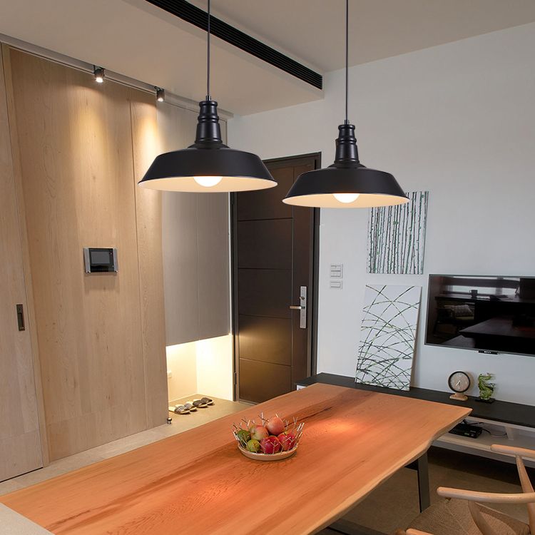 Lampada a sospensione a forma di fienile multicolore Metal industriale 1 ristorante Bulb Hanging Light