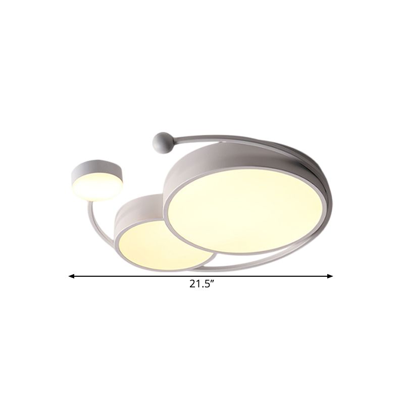 Lámpara LED circular blanca cerca del techo Iluminación empotrada metálica Simplicity en luz cálida/blanca/3 colores