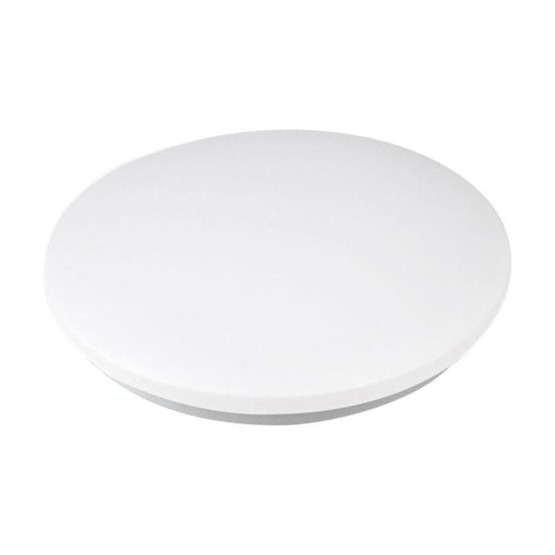 Weiße, kreisförmige LED-Deckenleuchte im modernen, prägnanten Aluminium-Einbaustil mit Acrylschirm