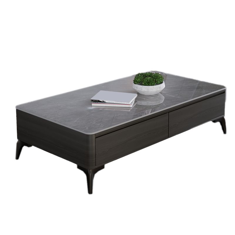 16"H Contemporary Cocktail Table Storage Rectangle Coffee Table