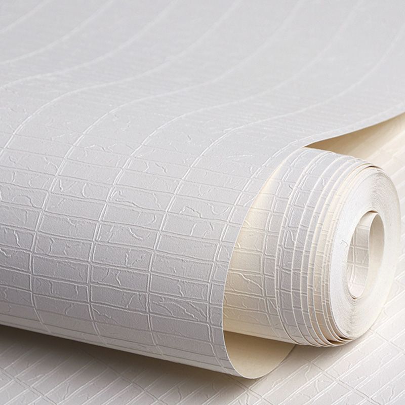 Grid Vinyl Wallpaper Roll for Guest Room Decor in Pastel Color, 20.5-inch x 33-foot