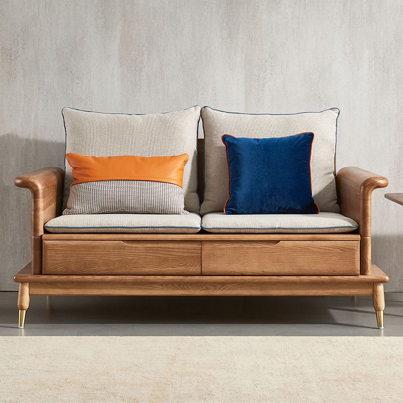Country/Farmhouse sofa Fabric Living Room Rolled Arm Seating