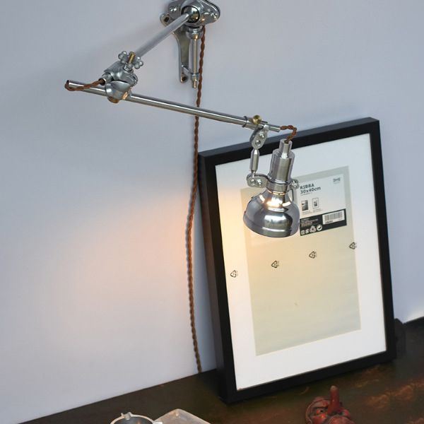 Silver 1-Light Wall Light in Modern Creative Style Aluminium Geometric Reading Wall Lamp